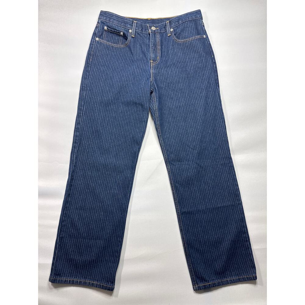 NWT‎ Levi's Women's Low Pro Straight Striped Blue Denim Jeans - 31x30 (34x30)